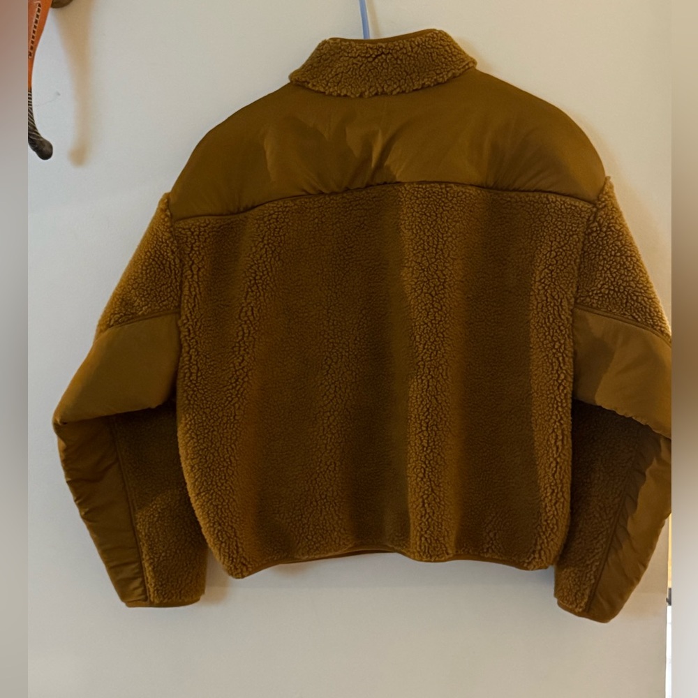 {Madewell}-Size L-Faux Shearling Half-Zip Pullover in Dried Cedar - Picture 3 of 7